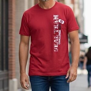Men’s Sport Tek Seal Team Challenge Red Pullover Shirt Men’s Size L Short Sleeve